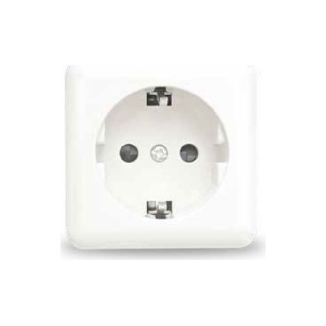 Steckerbasis schuko 2P + TT Weiß 60x60x45mm 16A250V GSC 0201028