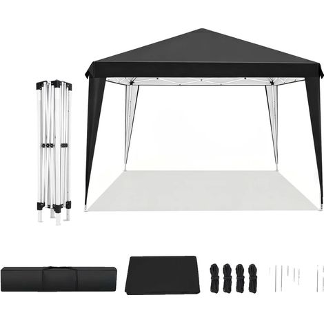 Tente Canopy, Design Imperméable, Cadre Résistant au Vent, noir (1/2)