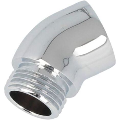 Adaptateur coudé de douche G1/2, rallonge de bras de douche, finition chromée, argenté, raccord de tuyauterie en cuivre antirouille, 130 degrés, raccord durable, pour salle de bain (1/5)