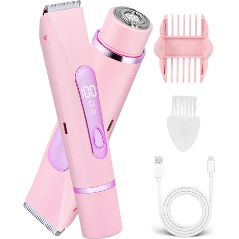 2 in 1 Rasoir électrique Femme, IPX7 étanche Sans Fil Wet (1/5)