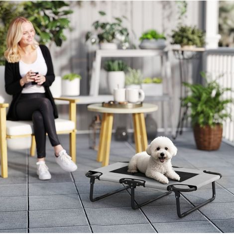 Cama elevada para perros plegable 75x51x18 cm OKMYHOME (1/3)