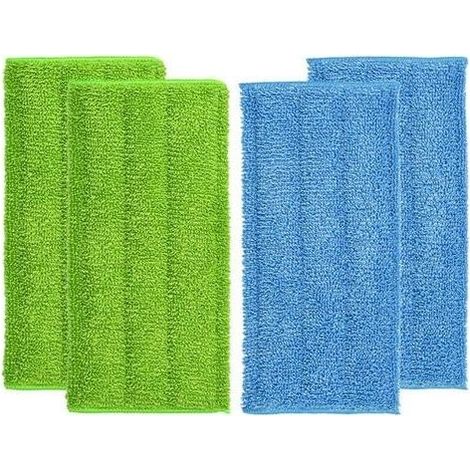 Lot de 4 Lingettes Réutilisable pour Swiffer Wet Jet Chiffon Rechange pour Swiffer Wet Jet Balai Spray Serpillières en Microfibre Lavable Nettoyer Le Sol Sec ou Humide (4pcs-bleu foncé) (1/5)