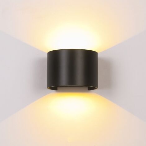 royaluxe- Applique Murale Led 12W Noir Lampe Murale D'Intérieur Applique Murale Aluminium Moderne Pour Salon, Chambre À Coucher, Blanc Chaud