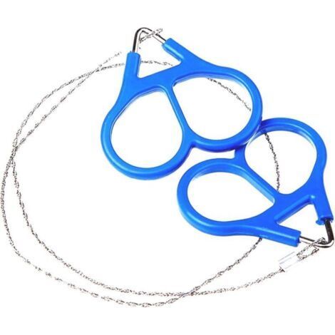 Scie à fil de survie, scie à corde de poche - Chaîne de poche portable - Scie à câble métallique, scie à fil en acier robuste, outil d'extérieur de poche pour la coupe du bois, la randonnée e (1/5)