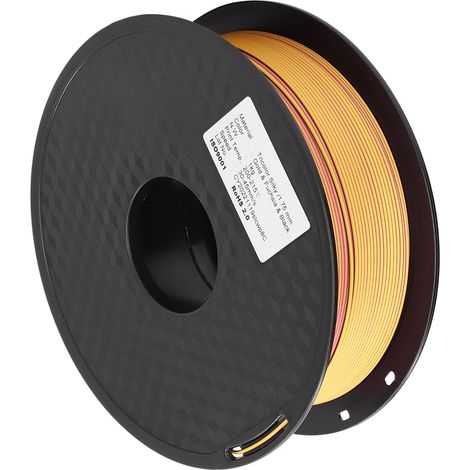 Filament consommable pour impression 3D, 1,75 mm, 3 couleurs : or, rouge violacé, noir. (1/5)