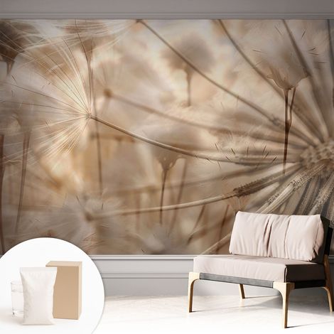 Fototapete - Tapete Vliestapete mit Kleber - Wandtapete Moderne Wandbild Schlafzimmer Wohnzimmer Zarte Pusteblumen 312x219 cm (1/5)
