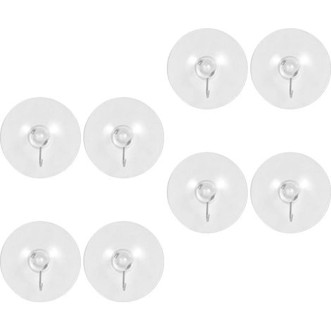 à ventouse SECFOU en PVC transparent lot de 8 avec crochets (1/5)