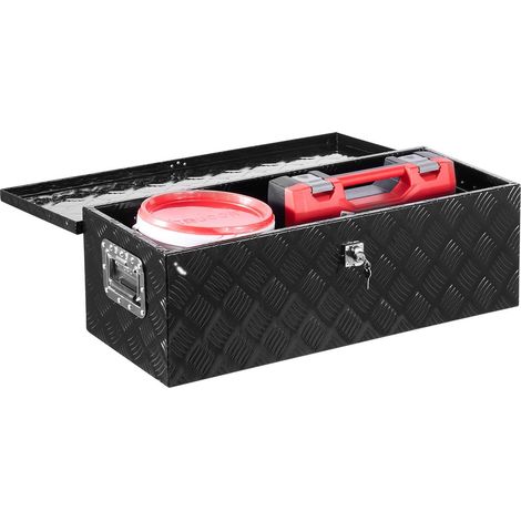 Coffre à outils en aluminium robuste pour camion avec poignées et serrures, idéal remorque ou camping-car, dimensions 762x330x243mm. (1/5)