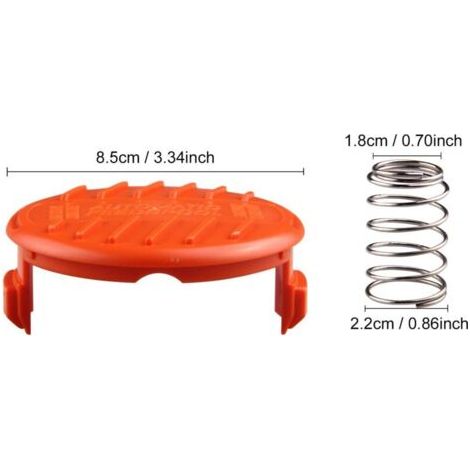 Spulenkappen + 4 Federn, Ersatzteile, Zubehör, compatible avec BLACK+DECKER RC-100-P Rasentrimmer (1/3)