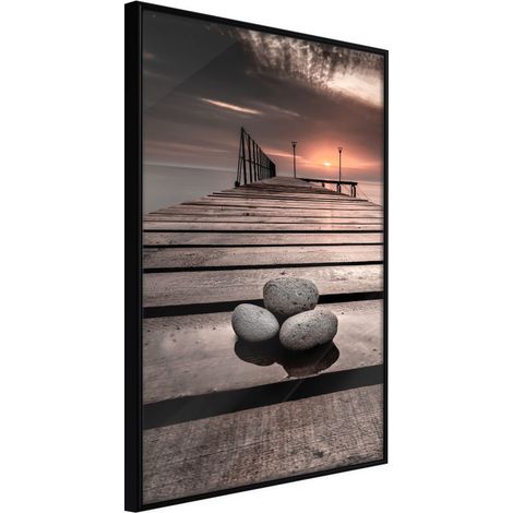 Affiche Murale Encadrée "Stones on the Pier" 40 x 60 cm Noir