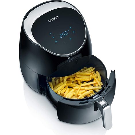 Severin fr 2445 friggitrice ad aria calda xxl 2000w da 5l, timer, regolazione temperatura, 8 programmi, friggitrice ad aria con display touch, friggitrice ad aria elettrica, nero (1/5)