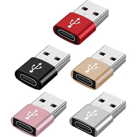 Lot de 5 adaptateurs USB-C femelle vers USB 3.0 mâle, convertisseurs portables pour téléphone et ordinateur portable-2.40X1.50X0.50CM (1/2)