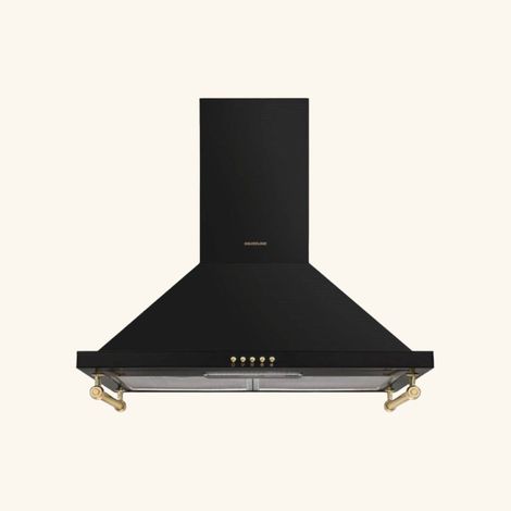 Silverline – Hotte décorative murale pyramide 90 cm – Extraction – Débit d'air max 644 m3/h – Classe énergétique A – Noir mat – Commande tactile (1/4)
