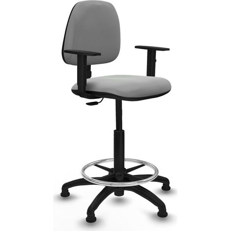 Taburete de trabajo piqueras y crespo Isso respaldo ajustable negro