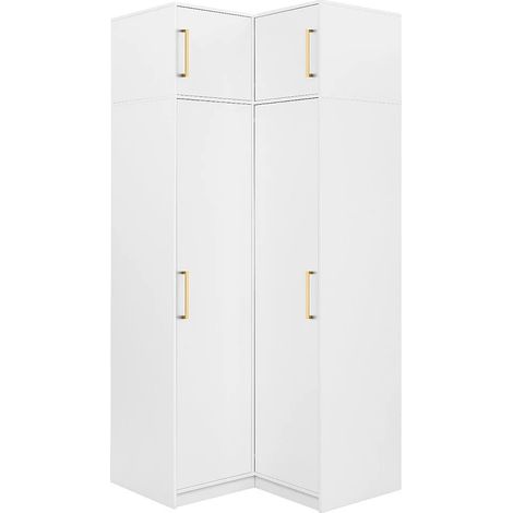 Armadio angolare 2 ante L115 cm Bianco + Estensione - LIZANDRO (1/5)