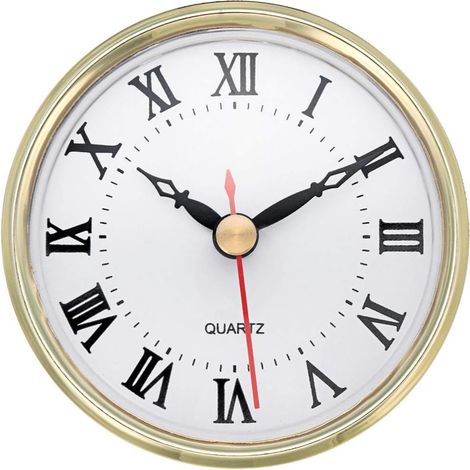 Insert d'horloge de 3-1/8 pouces (80 mm), tête d'horloge à quartz, s'adapte à un trou de 3,0 pouces (76 mm) de diamètre (or). (1/5)