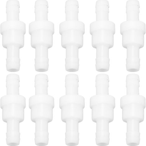 10 Stück Rückschlagventile aus PE, Einwegventil für Aquarium-Luftpumpen, Rückschlagventil für die chemische Industrie, 10 mm, weiß (1/5)
