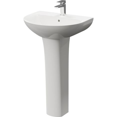 Wholesale Domestic Jubilee 560mm Basin with 1 Tap Hole and Full Pedestal (1/5)