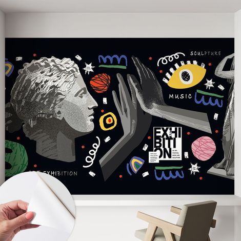 Carta da parati autoadesiva - fotomurale - alta qualità - per la cucina - camera da letto - Mostra colorata 152x104 cm (1/5)