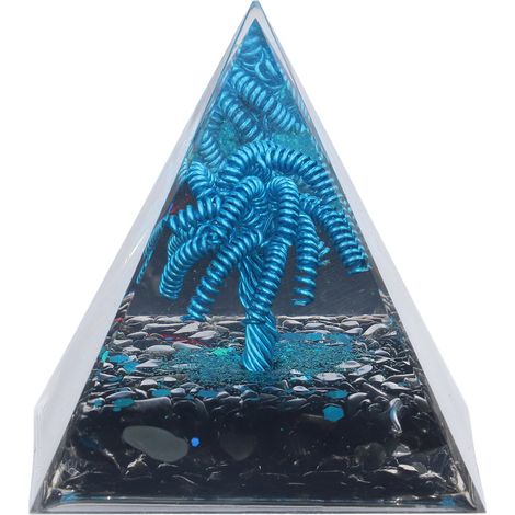 Pyramide d'Orgone en Pierres Précieuses pour Énergie Positive - Décoration Bureau Chambre (1/5)