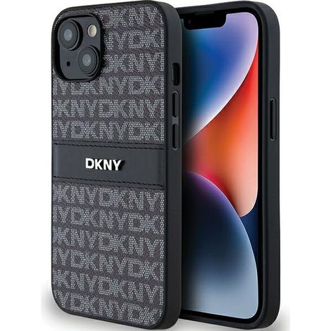 iPhone 14 Schutzhülle, Hartschale, Leder, Mono Stripe, Metalllogo (1/5)