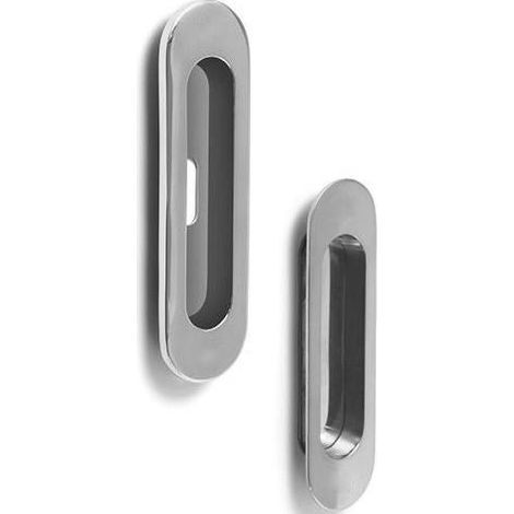 MANIGLIA PER PORTA SCORREVOLE OVALE 125X38MM CROMO SATINATA