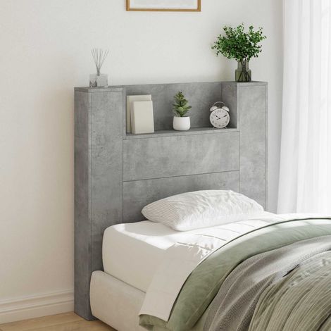 Cabecero con estante Gris Concreto 100 x 16,5 x 103,5 cm