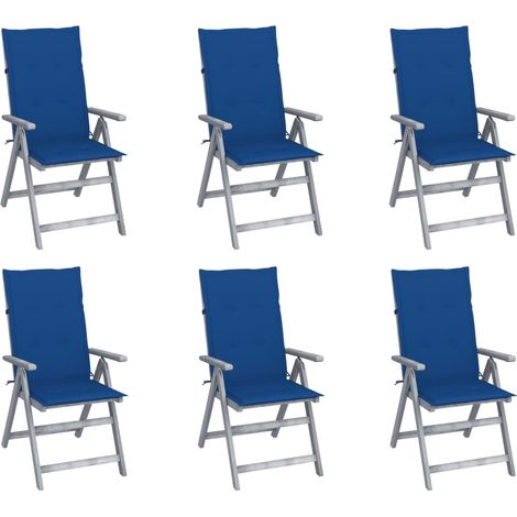 Hochlehner Verstellbar 6 Stk. mit Auflagen Massivholz Akazie vidaXL (1/5)