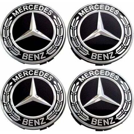 Cache moyeux 4 pièces pour Mercedes-Benz – Diamètre 75 mm, en ABS résistant, design central élégant – TRIMEC (1/5)