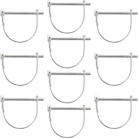 Goupille de Verrouillage Acier Carbone Argenté, Lot de 10pcs, Facile à Utiliser Ressort, pour Remorques Agricoles et Camions (1/5)