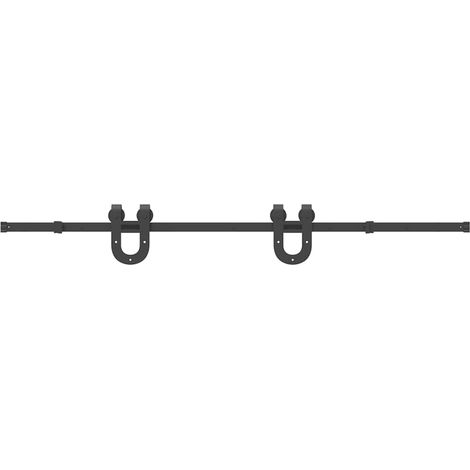 Maison Exclusive - Schiebetürbeschlag-Set 200 cm Stahl Schwarz