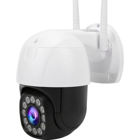 Caméra IP WiFi HD 1080p IP66, 12 LED, rotation PTZ, contrôle à distance via application, sécurité domestique, prise 100-240 V (Royaume-Uni). (1/5)
