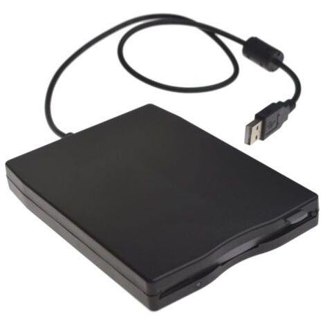 BUNTHAUS Externes USB 2.0FDD-Diskettenlaufwerk, kompatibel mit Windows 98SE/ME/2000/XP/WIN7/VISTA/Mac/OS8.6 (Schwarz) (1/5)