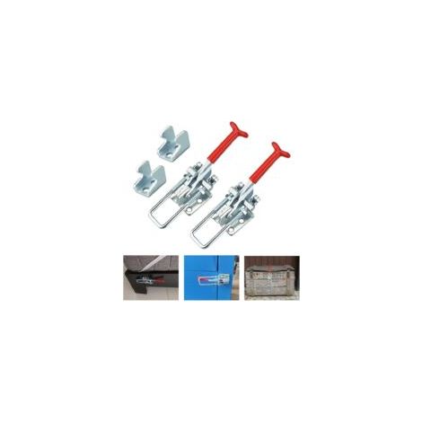 PCS Loquet à Bascule en Métal Sauterelles de Menuisier Antidérapant Fermeture a Levier Inox Fermeture Remorque Pince à Genouillère GH-431 318 kg / 701 lb pour Porte, Machinerie, Voiture - Crezuo (1/4)