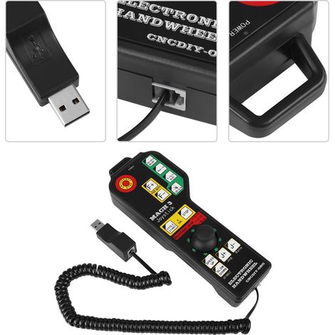 Mach3 6-Achsen-USB-Joystick, Griff, elektronisches Handrad, Zubehör für Mini-CNC-Graviermaschine (1/5)