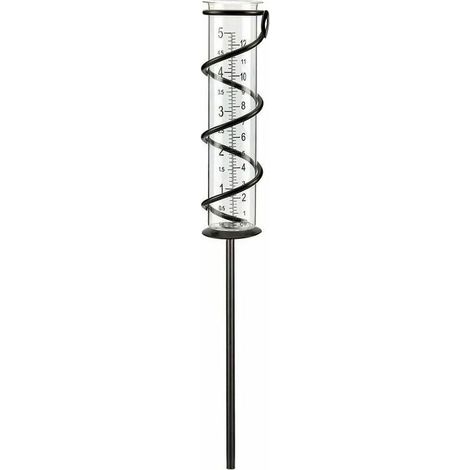 Regenmesser – Glas – Metallspirale – Für Garten, Rasen und Hinterhof – Höhe 42 cm, Durchmesser 5,5 cm – 1 Stück (1/5)
