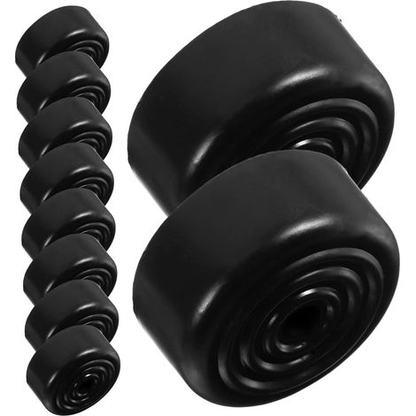 12 protections rondes noires en plastique pour pieds de canapé et (1/5)