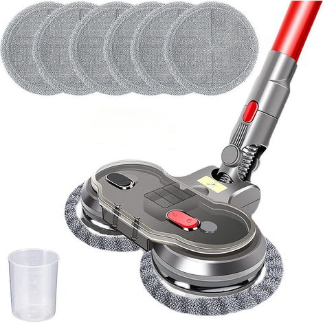 Spazzola motorizzata turbo per la pulizia compatibile con aspirapolvere, lavapavimenti e lucidatrice Dyson V7 V8 V10 V11 V15 per pavimenti in marmo e legno, incluso panno in microfibra (1/4)