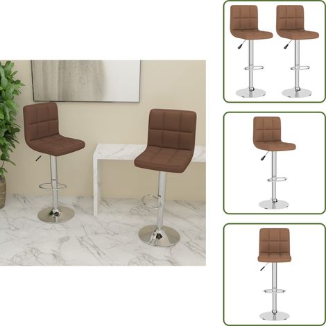 Tabourets de bar lot de 2 marron tissu - Tabouret De Bar - Chaise De Comptoir - Tabourets Hauts - Meubles De Cuisine - Mobilier De Bar (1/5)