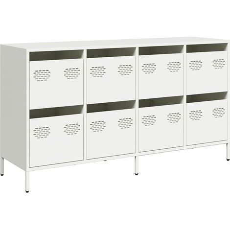 Maison Exclusive - Aparador de acero laminado en frío blanco 135x