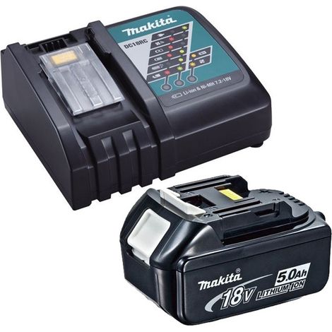 Genuine Makita 18V 5.0Ah LXT Lithium Battery BL1850 + DC18RC Fast Charger (1/4)