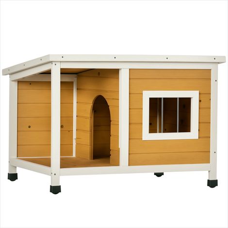 Cage de transport pour animaux Niche chien bois massif orange (1/5)