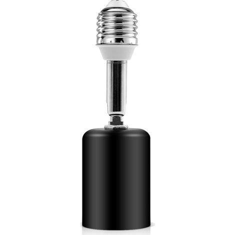 Adaptateur d'extension pour douille d'ampoule E27, prolongateur de douille E27, adaptateur de douille, métal et céramique, noir (1)