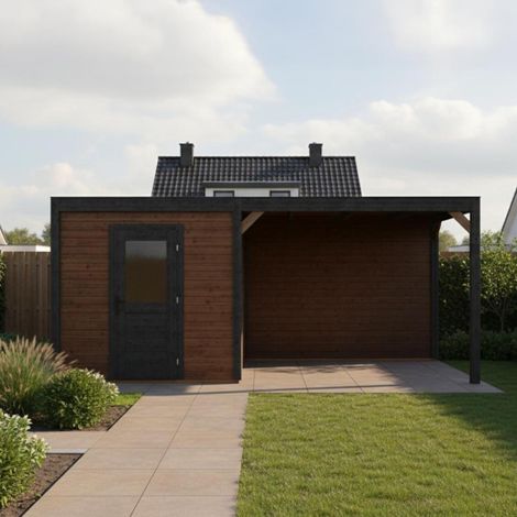 Casetta da giardino in legno Nexa 5.56x2.59 m - 14.4 m2 - 28 mm - impregnata - 000094 (1/4)