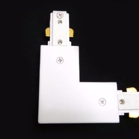 Connecteur LED pour Rail Monophasé Angle 90° BLANC - SILAMP (1/2)
