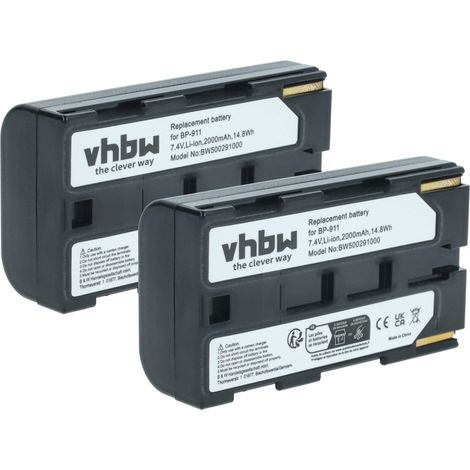 vhbw 2x Akku Ersatz für Canon BP-927, BP-930, BP-915, BP-924, BP-911, BP-914, BP-941, BP-945 für Videokamera Camcorder (1300 mAh, 7,2 V, Li-Ion) (1/5)