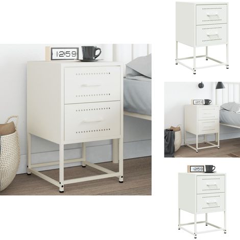 Table de chevet blanc 36x39x60,5 cm acier - Armoire De Chevet - Armoires De Chevet - Armoire - Table De Chevet (1/5)