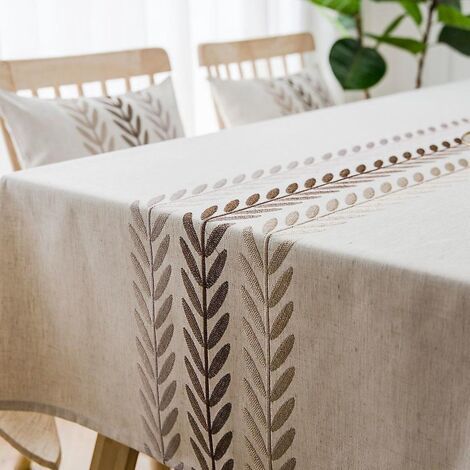 Elegant Square Rectangular Tablecloth/Table Cover for Kitchen, Dining Room, Table Decoration, Blue Water Plant, Rectangle/Oblong
