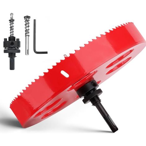 250mm HSS hole saw for wood with SDS plus shank and hexagonal drill bit for wood, drywall, and plastics (1/5)