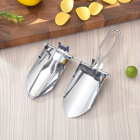 2-tlg. Klappspaten aus Edelstahl - Tragbare Garten-Schaufel mit Glattkant & Ergonomischem Griff - Für Sand, Camping und Outdoor (Zusammenklappbar & Rostfrei)
